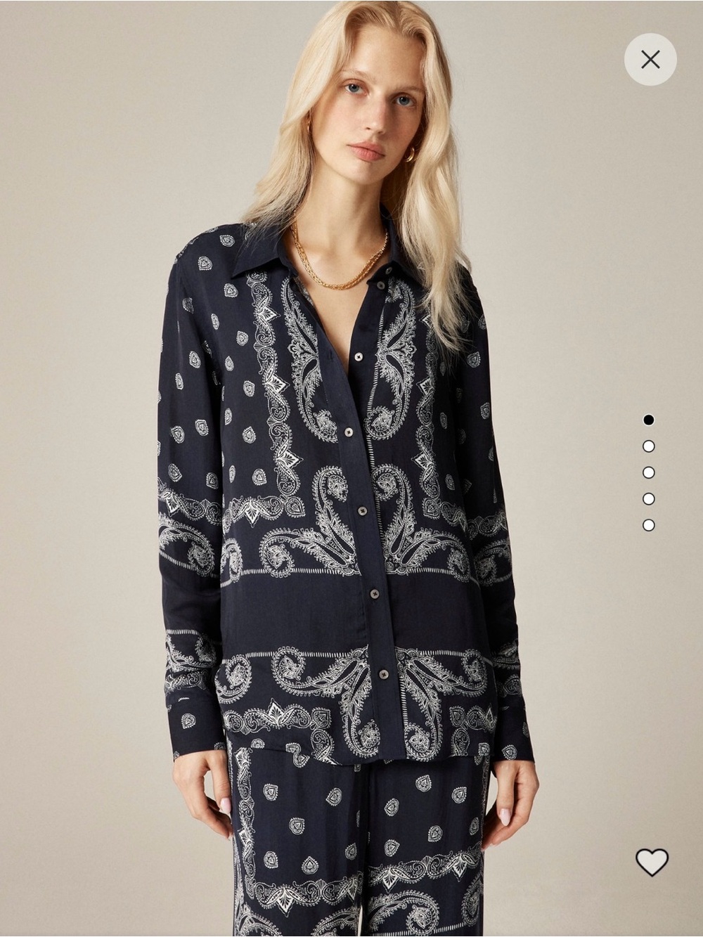 J. Crew Navy bandana print Button-Down Shirt